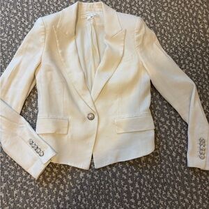 Veronica Beard Cream Tailored Blazer
